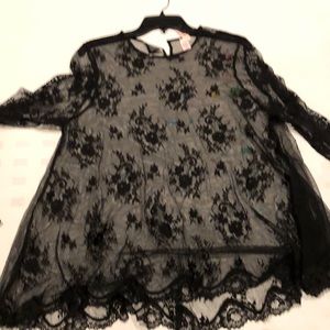 Victoria secret black lace tunic top